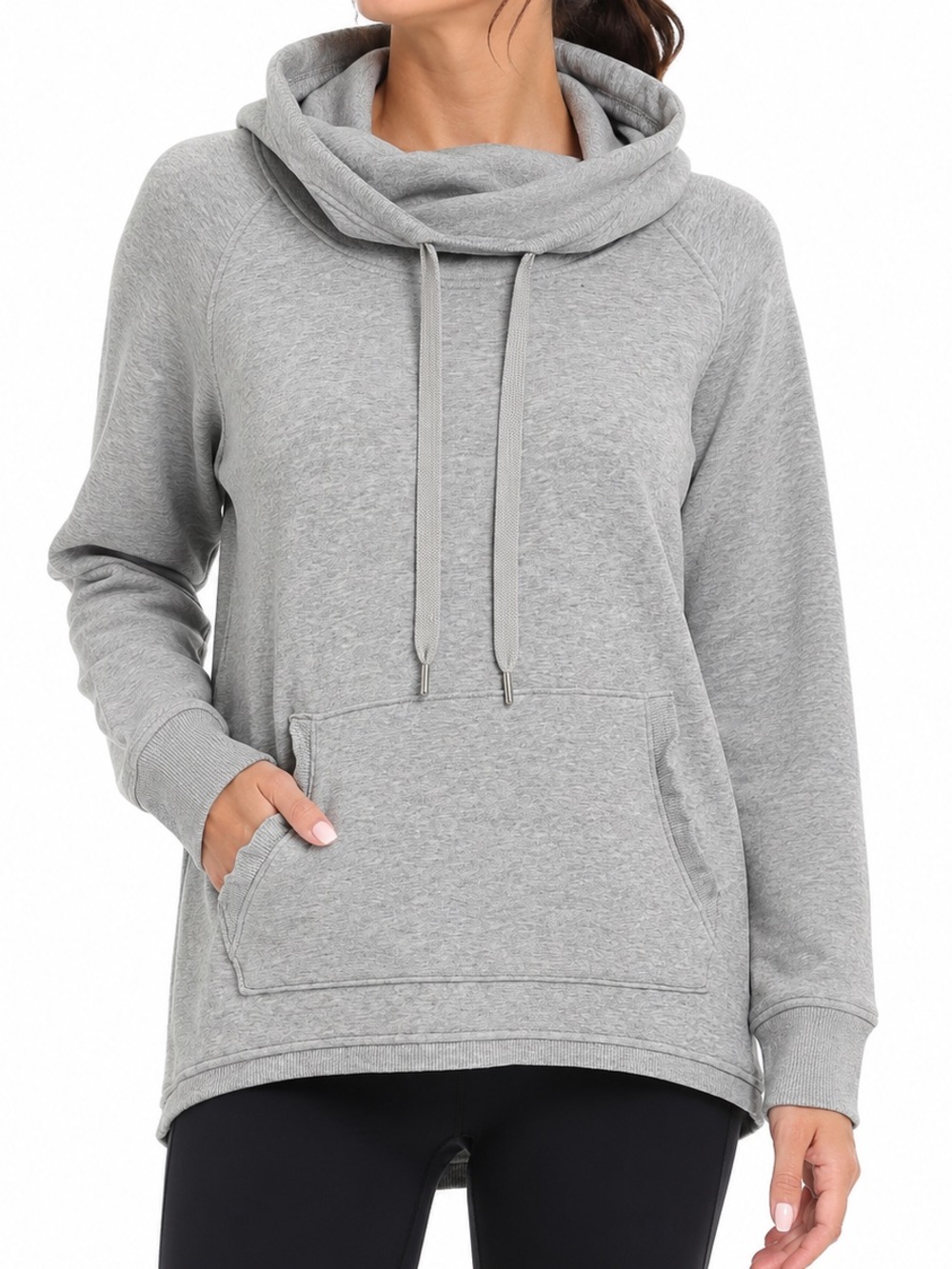 Athleta Funnel Neck Hoodie Sz Small Heather Gray